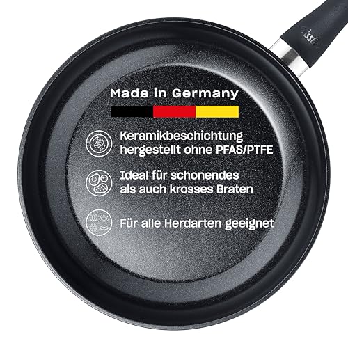 Fissler Essential Black/Aluminiumpfanne-beschichtet (24 cm) Keramik-beschichtet, Bratpfanne hergestellt ohne PFAS/PTFE, Induktion – MADE IN GERMANY Fissler Essential Black/Aluminiumpfanne-beschichtet (24 cm) Keramik-beschichtet, Bratpfanne hergestellt ohne PFAS/PTFE, Induktion – MADE IN GERMANY