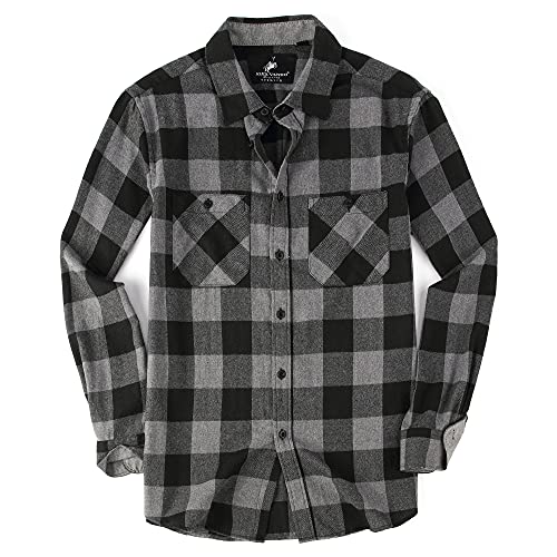 Alex Vando Mens Button Down Shirts Regular Fit Long Sleeve Casual Plaid Flannel Shirt