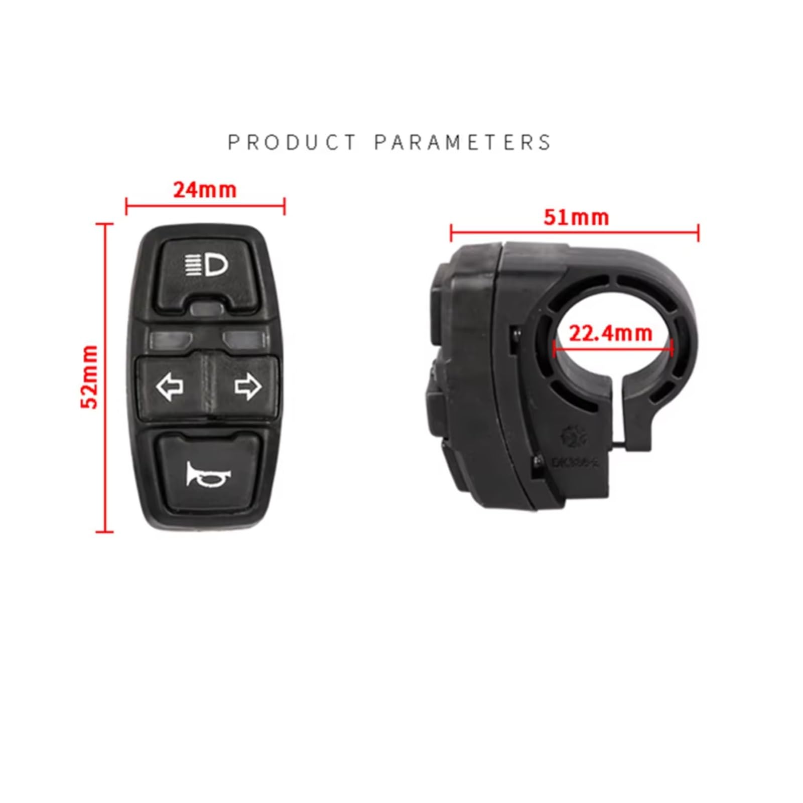 Interruttore Manubrio Da Moto Per L'interruttore Della Luce E Il Clacson Dell'interruttore Della Luce Dello Scooter Elettrico Universale Manubrio Kill Interruttore(A)