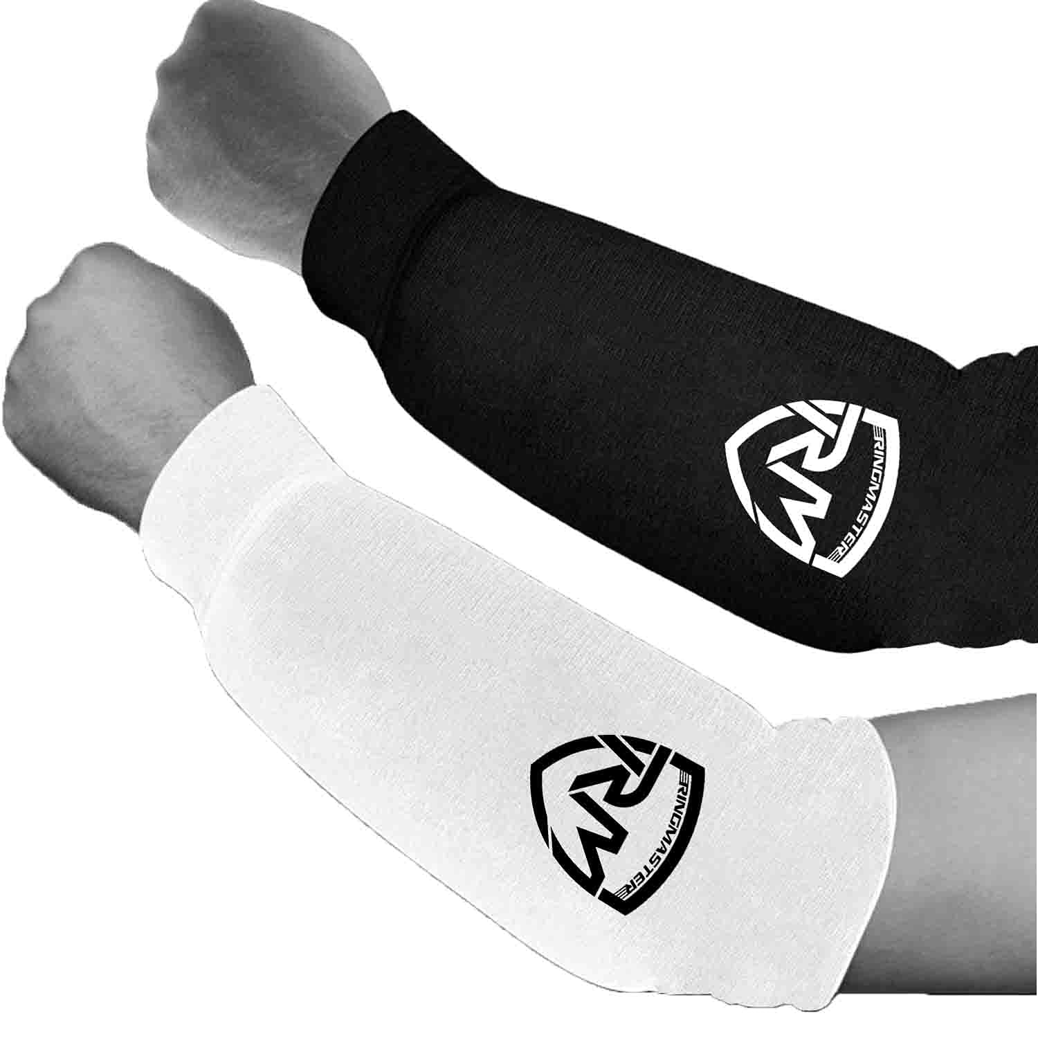 Ringmaster Elastic Forearm Pads Arm Guard Cover Kickboxing Karate MMA Thai Martial Arts Training Adult Kid Youth Weightlifting Archery American Football Girdles (Black, Medium) — image 1