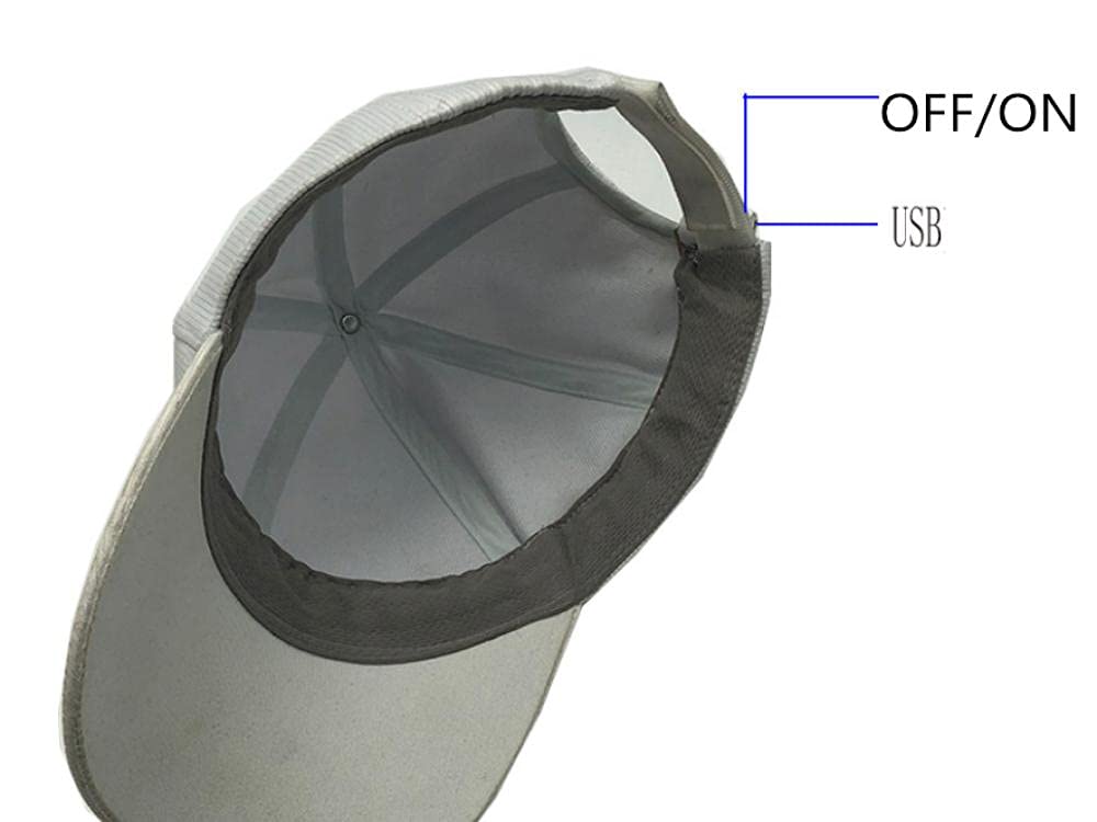 Berretto con Visiera Baseball Beretto Cappello Baseball Hat Cappellino Luminoso in Fibra Ottica A LED Berretto da Baseball Hip Hop Hip Hop Berretto da Baseball-Bianco_Codice