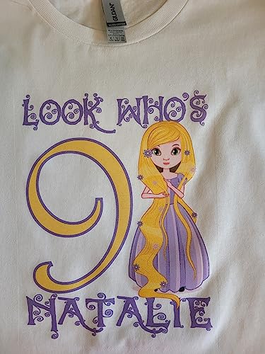 Rapunzel Birthday T Shirt Personalized Girl Kids Toddler Youth Tee Custom Look Whos Name Age Cute Gift Ideas4