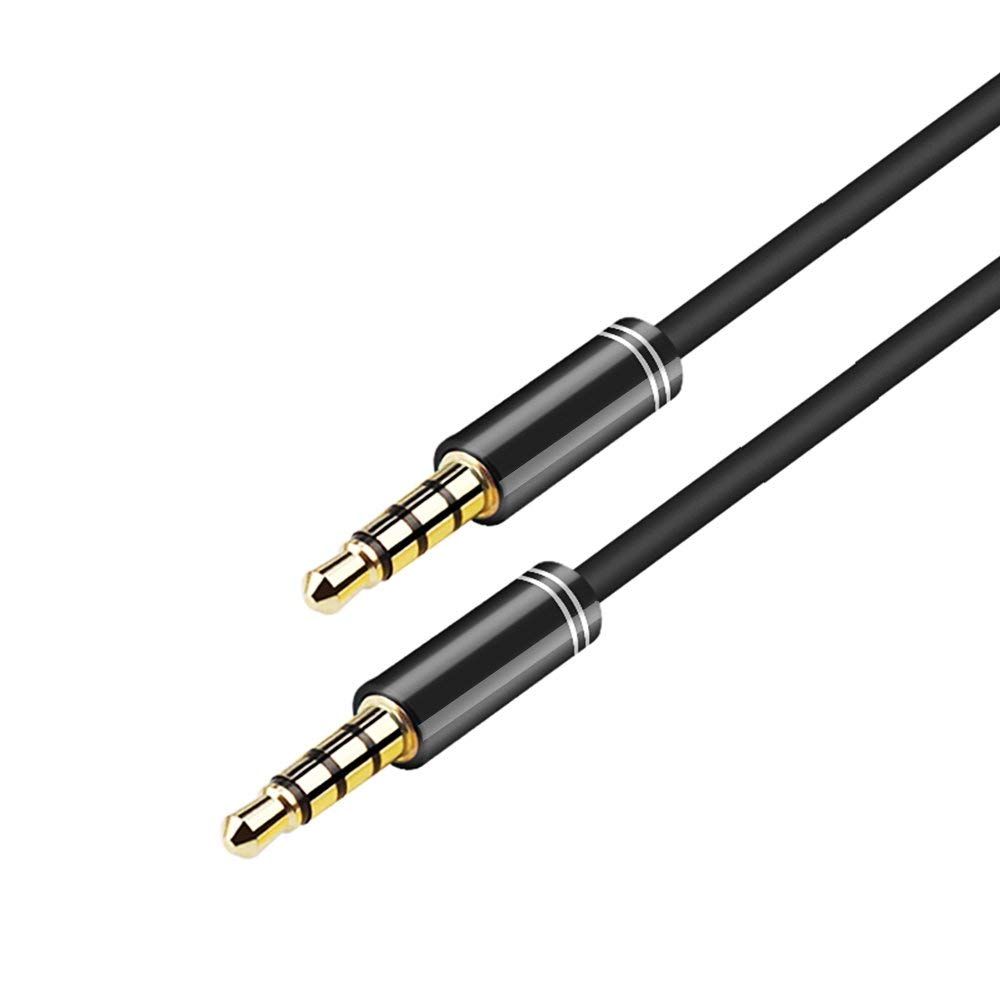 U.S.TRADERS Male to Male Stereo Audio Aux Cable with Gold Plated Connectors- 2 Feet