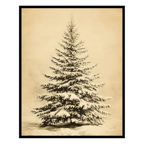 Image of HubbgDesign Vintage Christmas Tree Wall Decor, Christmas Decoration, Forest Wall Art Decor, Rustic Winter Holiday Wall Art for Living Room Bedroom Entryway, Christmas Home Decor Gift for Family Hosts