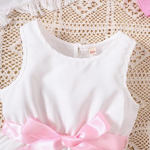 Little Girls Dress and Cardigan Sets 2 Piece Floral Print Sleeveless Dress Lace Edge Sweaters Spring Full Clothes for 2-7Y3