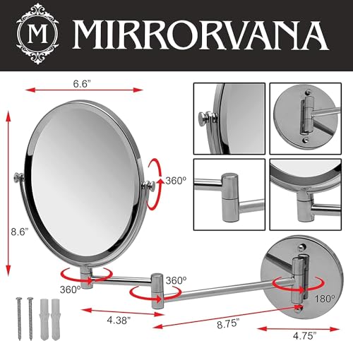 Espejo ovalado de maquillaje con brazo giratorio 13 pulg miniatura 5