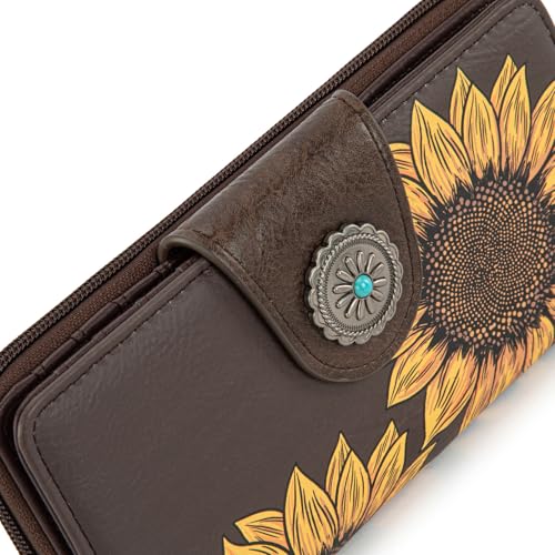 Montana West Women's Wallets Western Sunflower Wallet Women Large Capacity Credit Card Wallet Ladies Female Bifold Clutch Wallets with ID Window and Coin Purse - Image 5