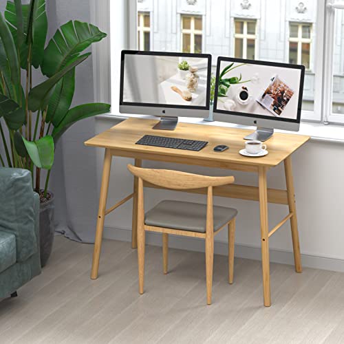 Domax Wooden Writing Desk For Bedroom - Large Home Office Table 41.3” Multipurpose Computer Desk For Work Study #TOP3