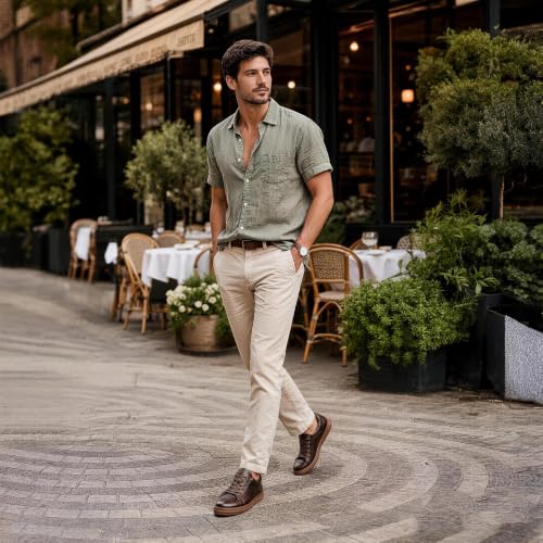 Arkbird Mens Leather Fashion Sneakers