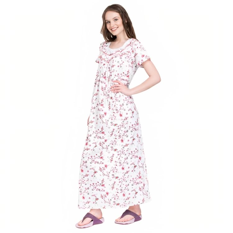 Women's Cotton Nighty Night Gown Multicolored (Available Sizes XL & XXL)-image-36