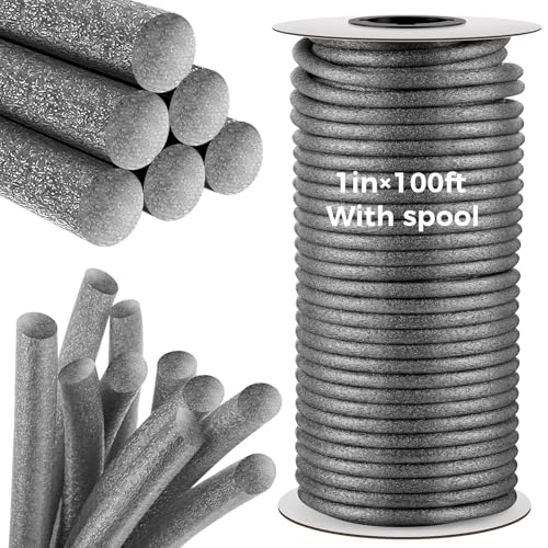 MotiMind 1 Inch x 100 ft Foam Backer Rod for Gaps Joints Concrete Crack Filler Caulk Saver Bulk Foam Backing Rod Concrete Filler Rope for Weather Stripping Door Seal(Gray)