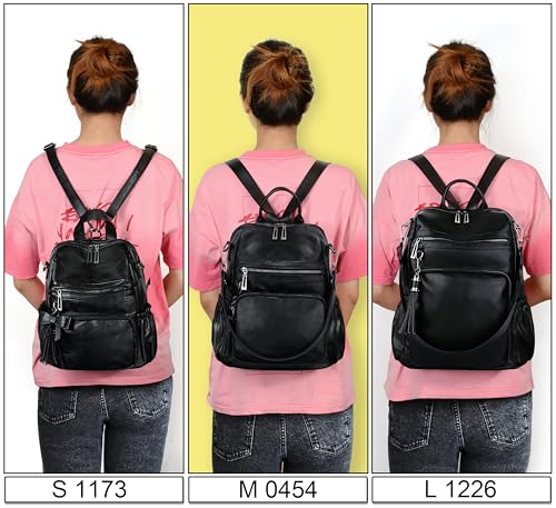 Image of UTO Women Backpack Purse Leather Vegan Ladies Fashion Designer Rucksack Convertible Travel Shoulder Bag with Tassel