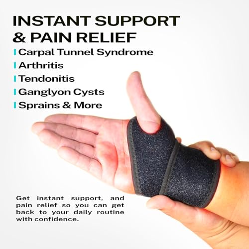 Wrist-Brace--Adjustable-Compression-Support-for-Carpal-Tunnel-Arthritis-Tendonitis-Sprains-RSI--Fits-Left-Right-Hand--Breathable-Wrist-Support-for-Men-Women