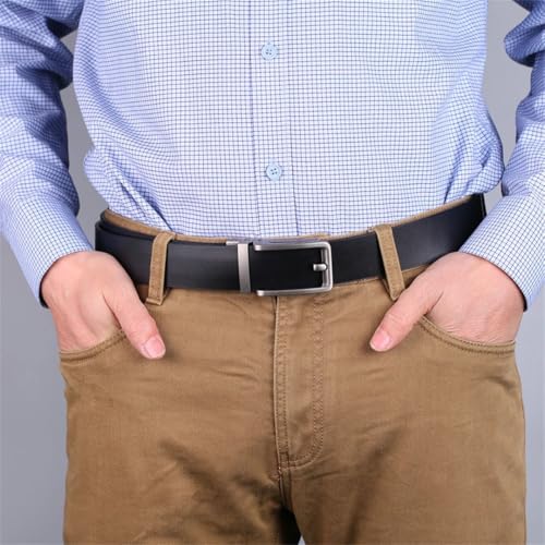 Men’S 3.35CM Wide New Luxury Genuine Leather Automatic Buckle Fashion Business Trouser Strap4