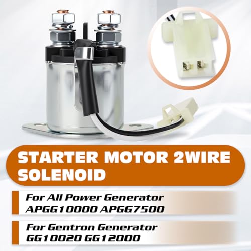 Starter Motor 2Wire Solenoid compatible with All Power 7500W Gentron 10000W 12000 Generator replacement for APGG10000 APGG7500 Portable Gasoline Generator lawn mower Water Pump 12V/24V Universal Fit miniatura 2