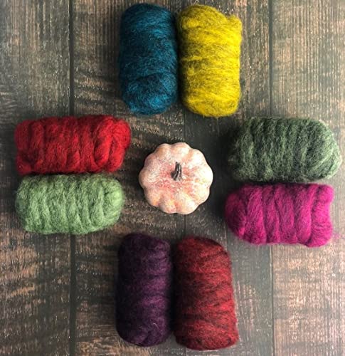 Image of Revolution Fibers Himalayan Range Wool Roving Variety Pack | 10 Luxurious Blended Colors of Corriedale Fleece Fiber | Perfect for 3D Needle Felting, Wet Felting & Spinning