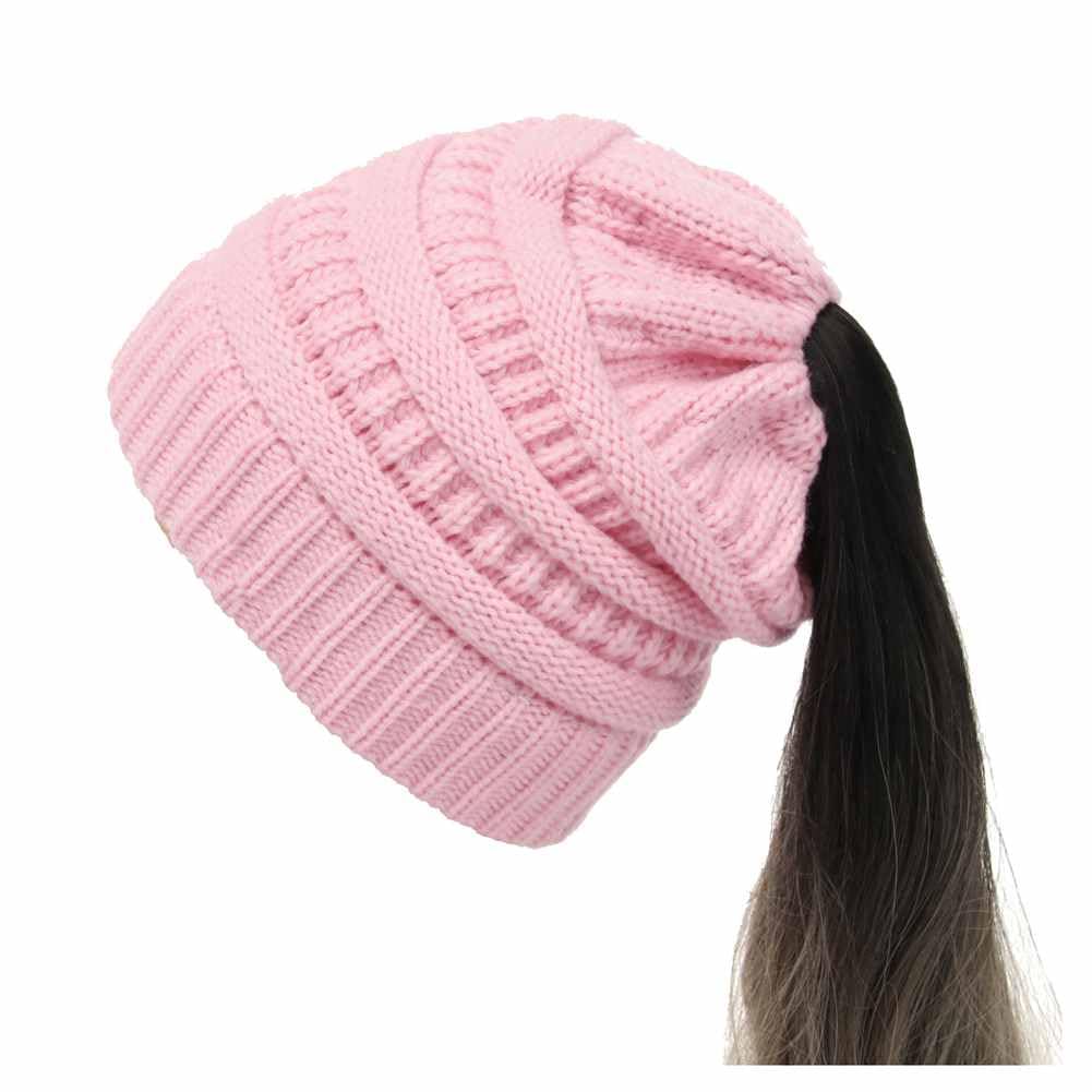 Bonnet Pour Queue De Cheval Avec Bouton Pour Masque, Bonnet Pour Chignon Avec Trou Pour Queue De Cheval, Buffalo Plaid Noir/Blanc