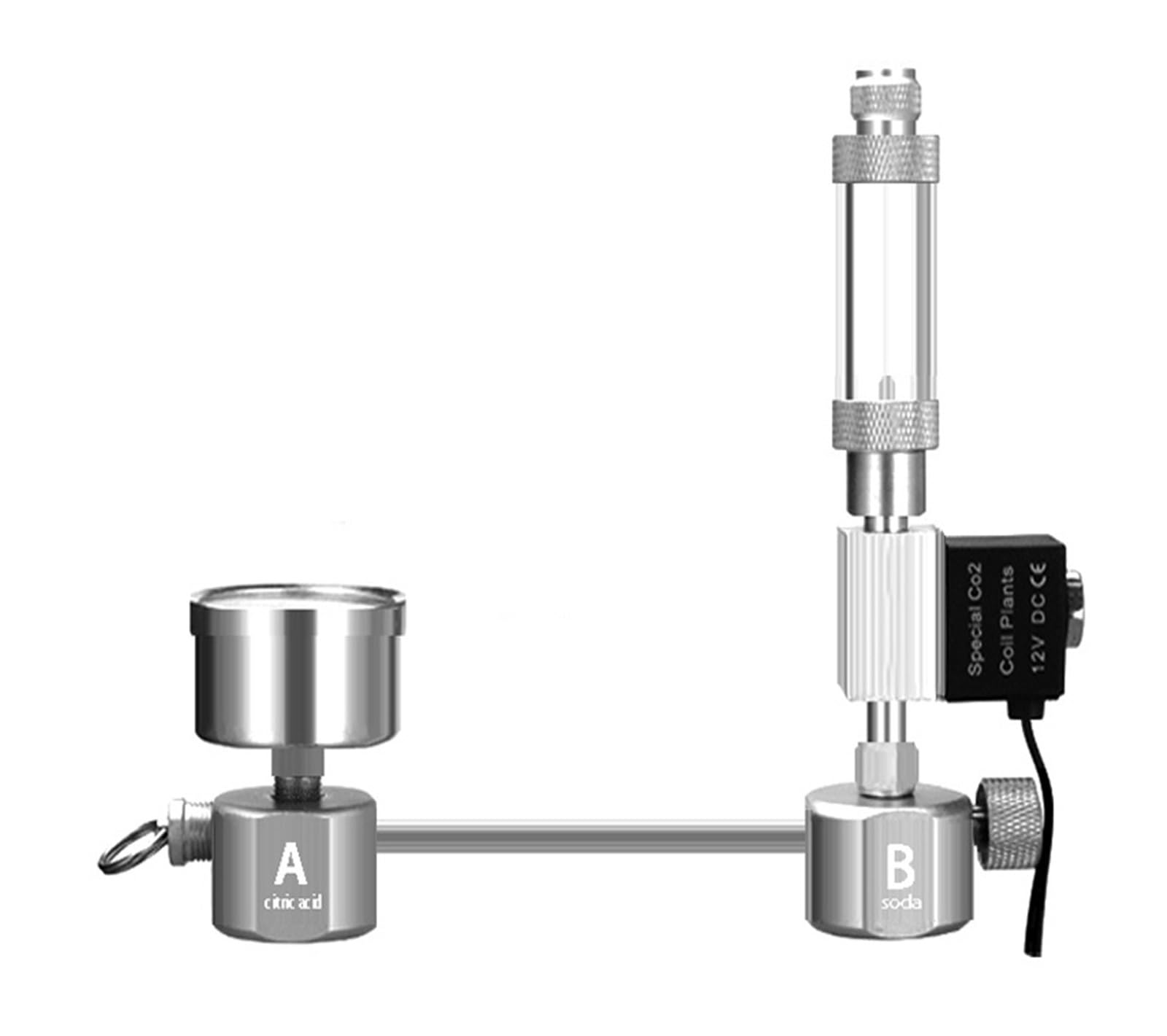 Kit de système de générateur de CO2 for Aquarium, générateur de CO2, diffuseur de compteur de bulles avec électrovanne for la croissance des plantes aquatiques