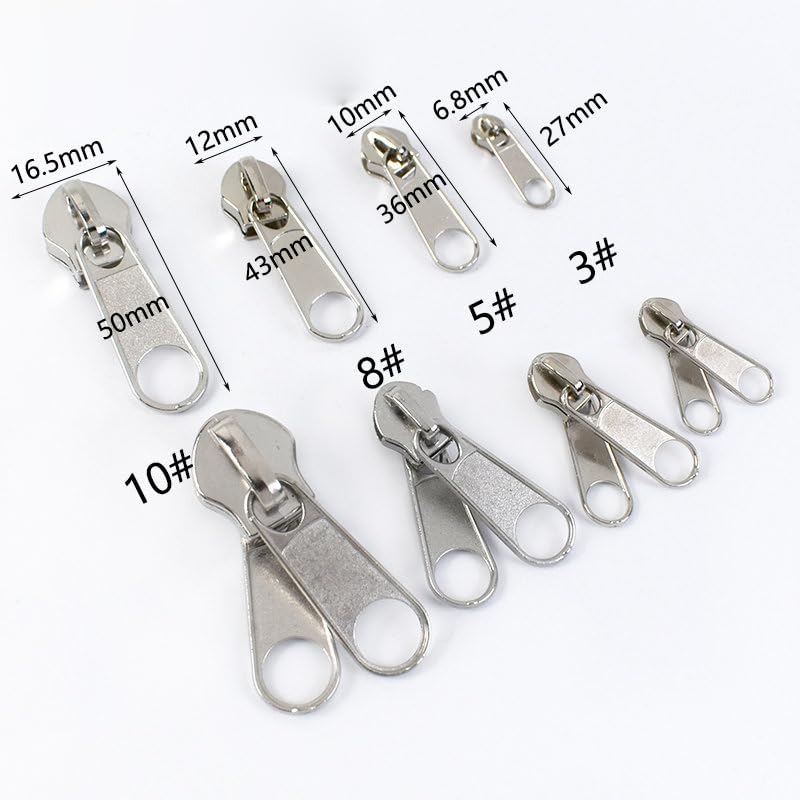 30/50Pcs 3# 5# 8# 10# Cursori per cerniere per cerniere in nylon Estrattore per cerniera singola/doppia Borsa Kit di riparazione per cerniere tasca Accessori per cucito fai-da-te-ZT147,No10,30Pcs