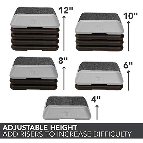 The Step High Step Aerobic Platform with High Step Grey Aerobic Platform and 4 Black Risers