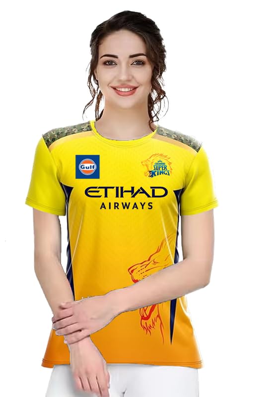Raavi colors csk Jersey for Women - Original New ipl Training and...