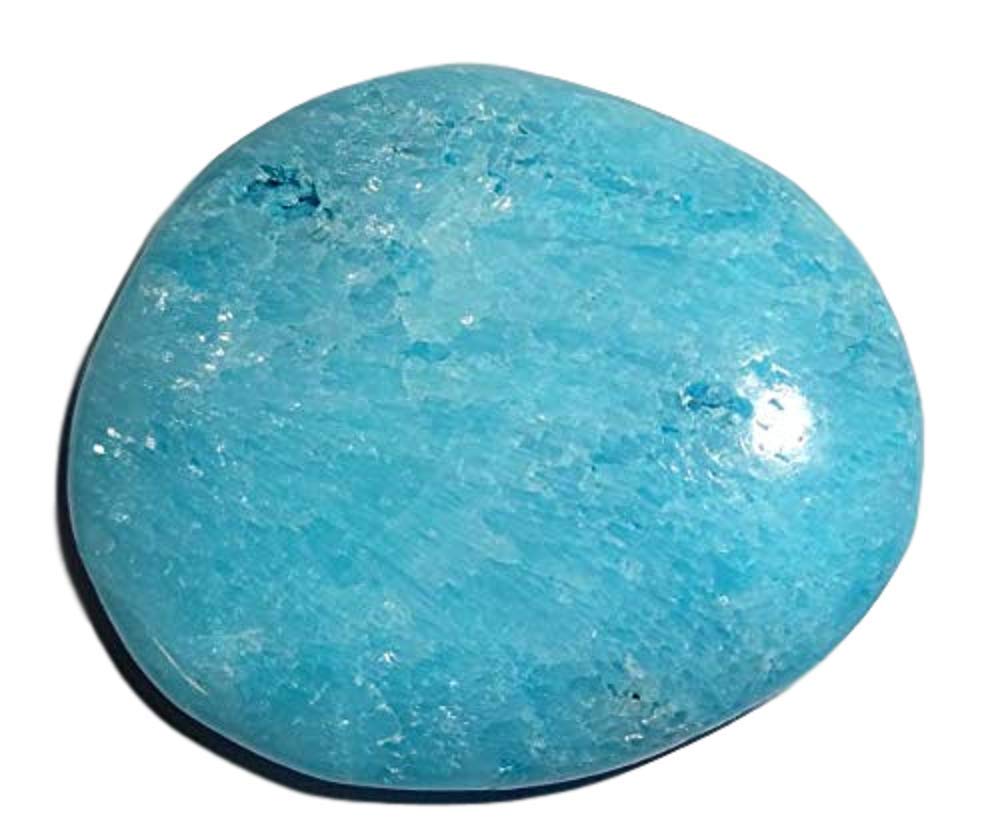 Sublime Gifts - Blue Aragonite Natural Healing Crystal Smooth Polished Gemstone Worry Palm Pocket / Heart Chakra / Grounding Stone
