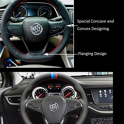 RuleaxAsi Capa faça você mesmo para o volante do carro PU Couro Fibra macia Trança de couro no volan