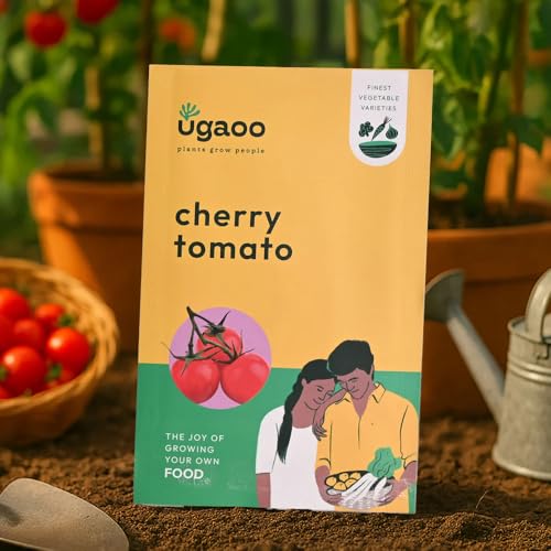 Image of UGAOO Vegetable Seeds Combo for Home Garden - Cherry Tomato, Broccoli, red capsicum, green Onion, green cucumber - Pack of 5