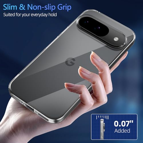 Image of X-level Clear Case for Google Pixel 9 / Pixel 9 Pro, Non-Yellowing Soft TPU Ultra-Thin Phone Cover, Anti-Slip Scratch Resistant, Slim Fit Silky Touch Shockproof Phone Cases for Pixel 9 Pro, Clear