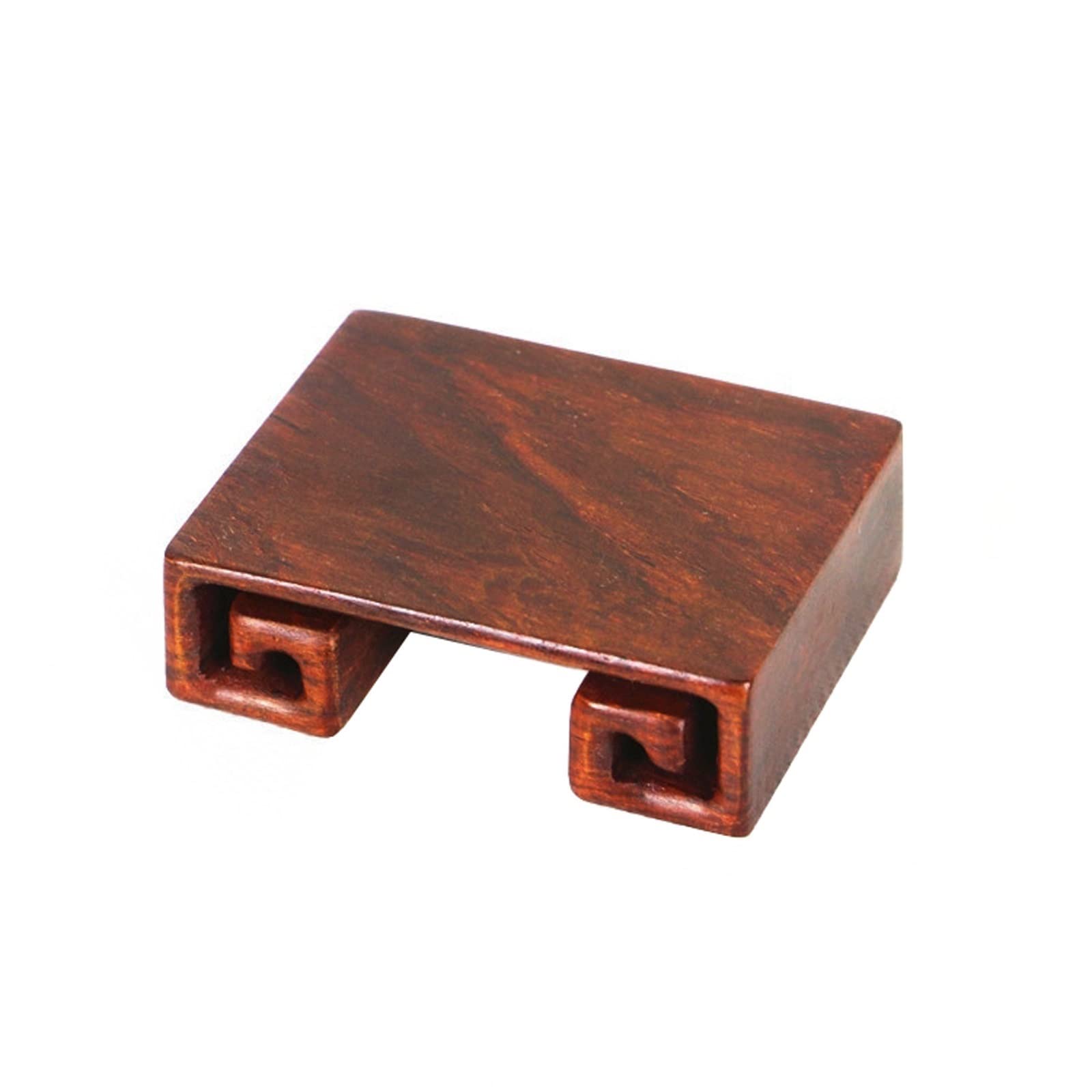 MPOPO Bonsai Pedestal Wooden Base Small Volume Seal Wood Carving Handicraft Ornament Strange Stone Buddha Statue Holder Vase Display Stands Pedestal Base(A)