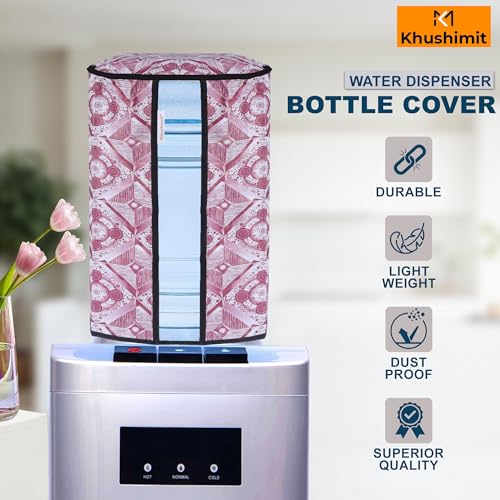 Image of Polyvinyl Chloride Printed Waterproof and Oil-Proof Water Dispenser Bottle Cover, 20L, (Multicolour) 20 liter Water Bottel Cover. Pack of 1- Brown Colour.