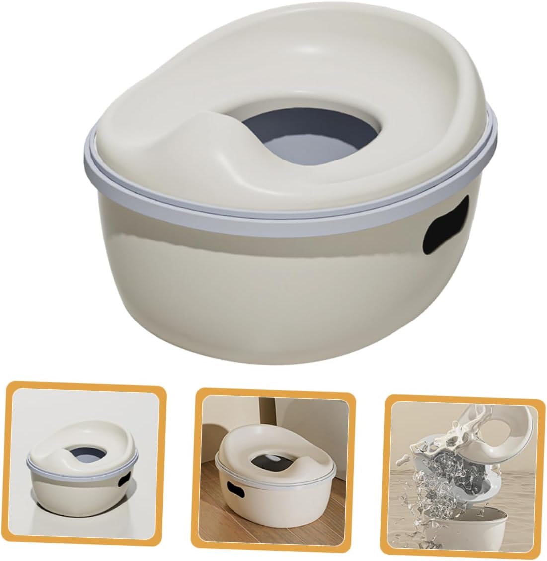 jojofuny Portable Boy Girl Training Toilet Versatile Potty Seat for Toddlers Lightweight Design for Home and Travel Easy to Use Urinal and Toilet Seat Beige