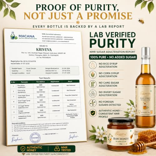 Image of KRIVEVA Premium Raw Multiflora Honey 250g | 100% Pure Natural Honey | Unheated & Unprocessed | NMR Tested for Honey Authenticity | Lab Tested | No Added Sugar | No Preservatives