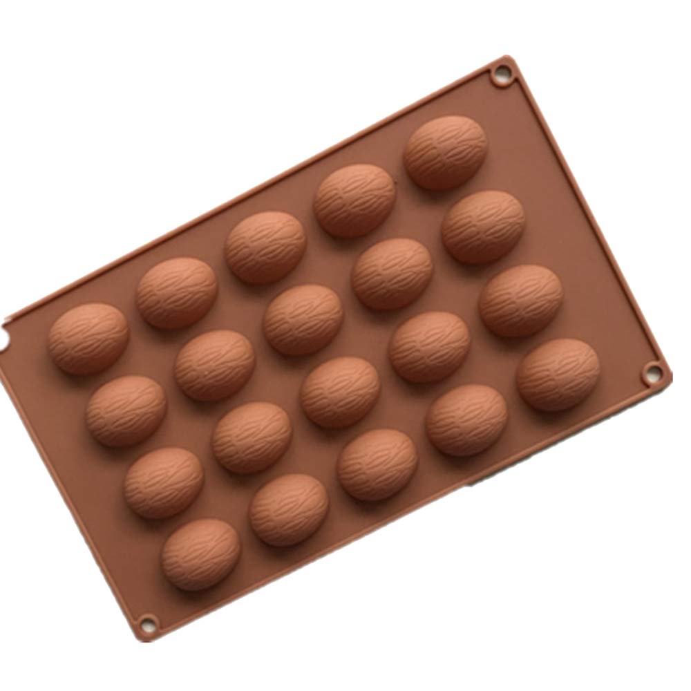 Dawwoti Perfectii 20 Walnut Shape Silicone Cake Mould Ice Mould Non-Stick Reusable Chocolate Mould Fondant Cake Decoration Baking Mold Tool [Random Color]