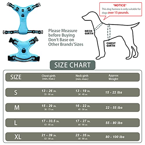 No-Pull Hundegeschirr, Brustgeschirr für kleine bis mittelgroße Hunde, Weich, Atmungsaktiv, Einstellbar, Reflektierend, Anti-Zug mit gepolstertem Griff