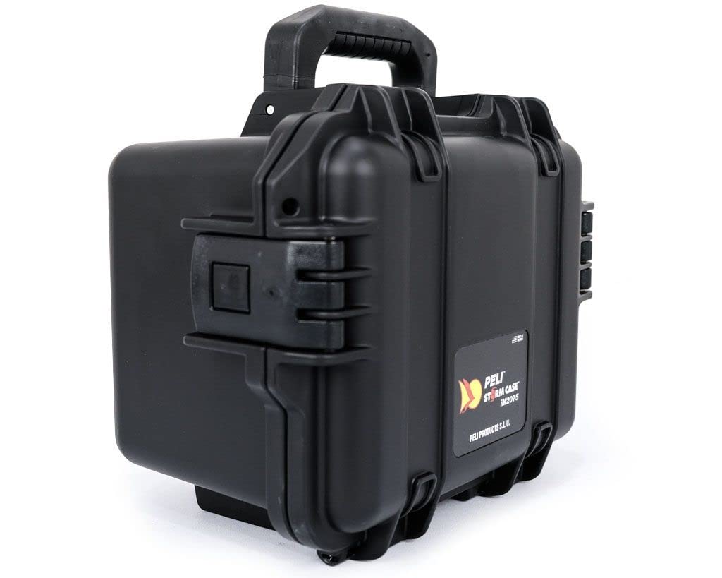 PELI Storm IM2075 Maletín técnico Profundo para cámaras DSLR, GoPro, réflex y Drones, IP67 estanco e Impermeable al Polvo, 8L de Capacidad, Fabricado en EE.UU., sin Espuma, Color Negro