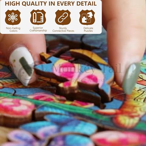 Image of MONKEYTAIL Whimsy Wooden Jigsaw Puzzle for Adults & Kids - Laser-Cut Pieces, 3D Puzzle Box as Birthday Gift for Boys & Girls - Brain Teaser, Home Decor & Family Game (VIPR, Size: Small)