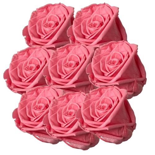 your castle Infinity Rosen | Ewige Rose |8 Stück gefriergetrocknete Rosen in Dunkelrosa | Konservierte echte Blumen die nie verwelken | Deko | Tischdeko