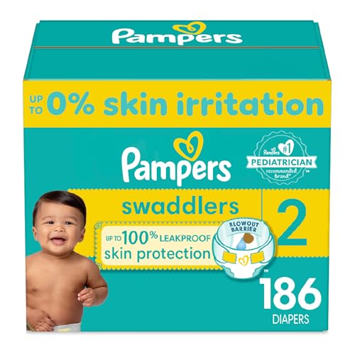 Image of Pampers Swaddlers Diapers - Size 2, One Month Supply (186 Count), Ultra Soft Disposable Baby Diapers