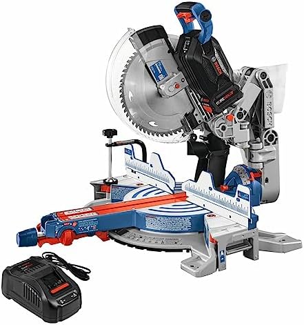 BOSCH GCM18V-12GDCN14 PROFACTOR 18V 12 In. Dual-Bevel Glide Miter Saw Kit with (1) CORE18V 8 Ah...