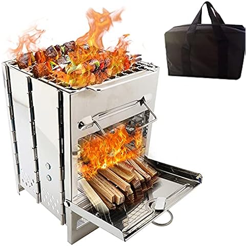 Portable Stainless Steel Camping Grill with Bag Cover
