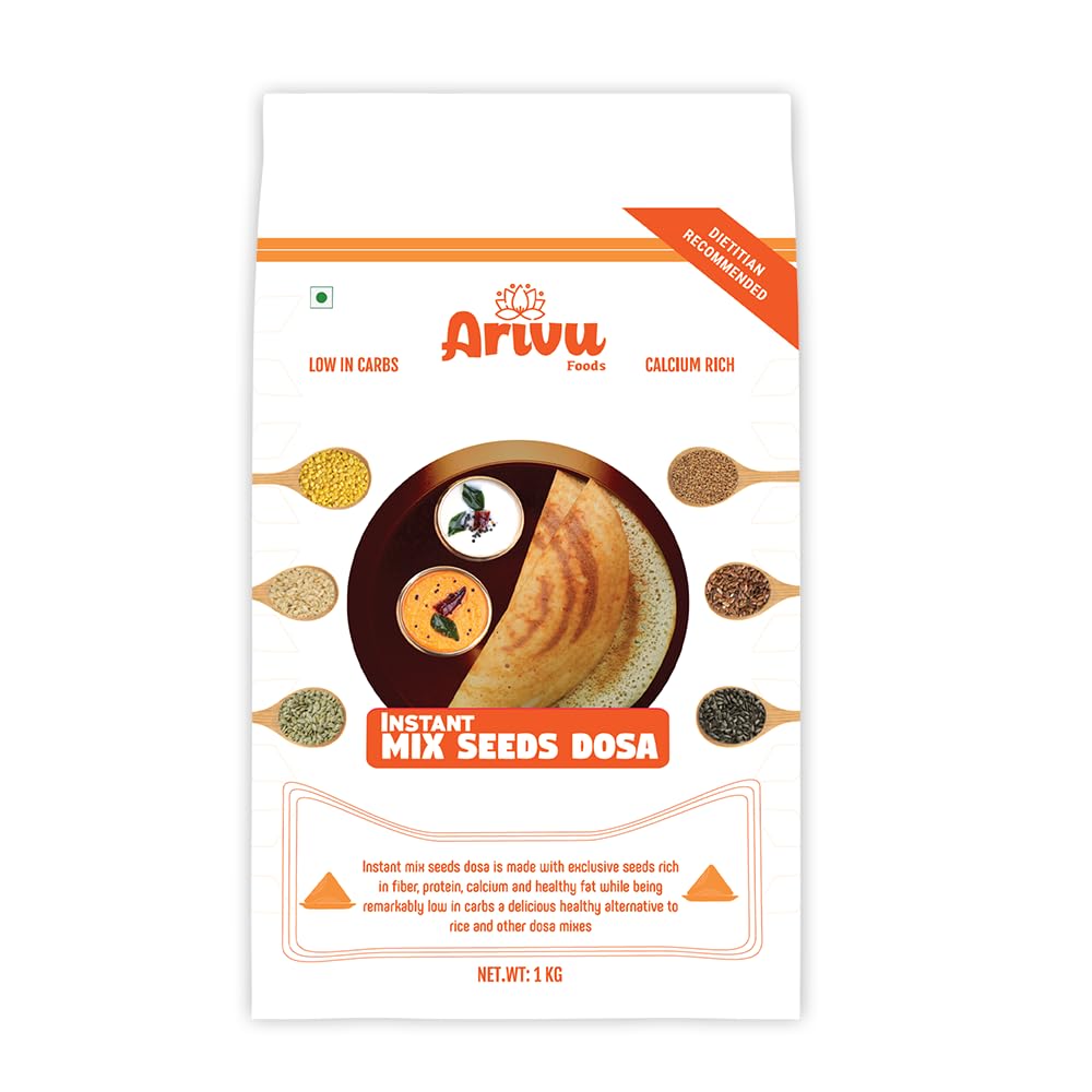 Arivu Foods -Instant Ready to Eat Mix Seeds Dosa Mix 1kg Whole Ground Flax,Sunflower,Melon ,Pumpkin Seeds,Flour/Powder Rich in Fibre Good for Weight Loss,Stable Blood Sugar,Healthy Heart,Good Digestion,Nutritional Deficiency-image-24