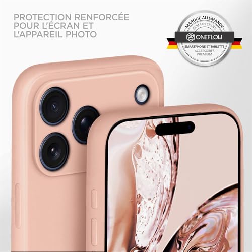 Coque silicone iPhone 17 Pro rose antichoc housse souple protection camera - 4