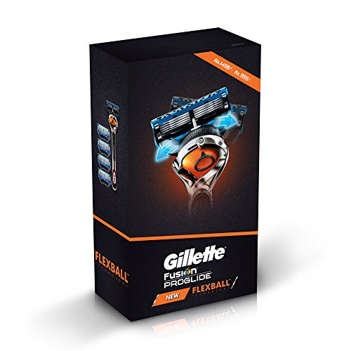 Image of Gillette Mach3 Shaving 3-Bladed Cartridges, 16 Pcs & Fusion Proglide Razor for Men for Perfect Shave and Perfect Beard Shape & Flexball Pro Glide Gift Pack and Flexball Razor with 4 Flexball Cartridge