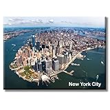Aerial View Manhattan NYC Magnet – 3.5x2.5 Inch High-Resolution Metal Souvenir Featuring Iconic Downtown New York Skyline – ArtMalore Collection