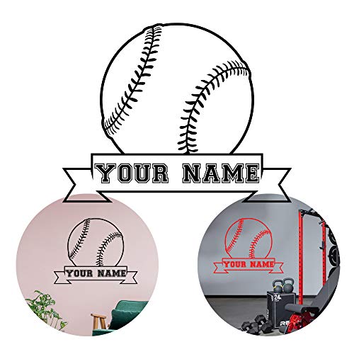 Baseball Wall Stickers Ball Sport Personalize Name Vinyl Sticker Decal - Decor Wall Art Mural Car Windows Home Decoration Bedroom (Choice 5) #TOP2