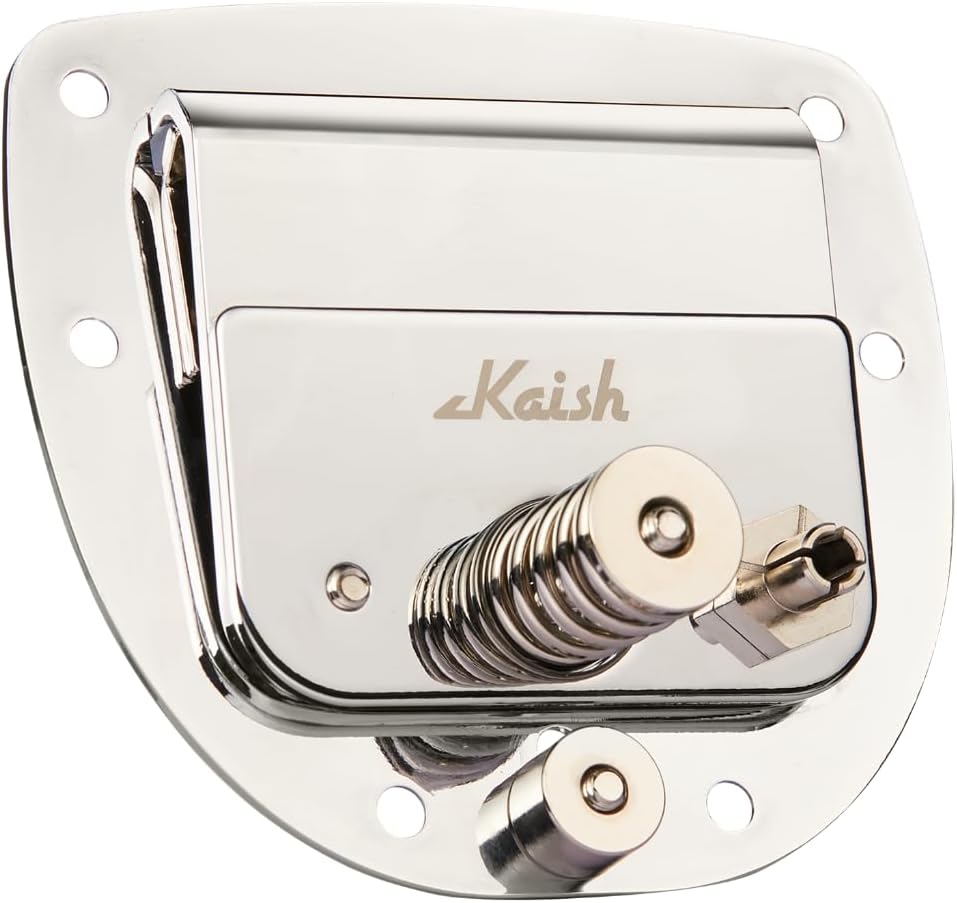 KAISH Electric Guitar Tremolo Assembly Tremolo Bridge Vibrato Tailpiece with Tremolo Arm for Jaguar/Jazzmaster with Lock Button Chrome