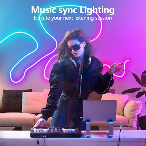 RGBIC Neon Rope Lights 6.6ft con Control APP y Clips miniatura 4
