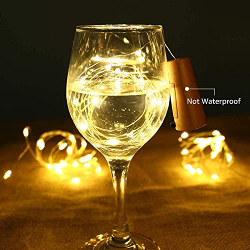 Lihiton Wine Bottles String Lights,6 Packs Micro Artificial Cork Copper Wire Starry Fairy Lights, Battery Operated Lights For Bedroom, Parties, Wedding, Decoration(6 Packs 2M/7.2Ft Warm White) #TOP5
