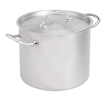 Amazon Basics 12 Quarts Stainless Steel Aluminum-Clad Stock Pot with
